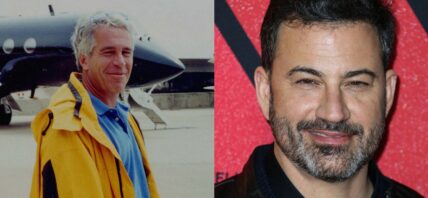 Jeffrey Epstein (left) Jimmy Kimmel (right)