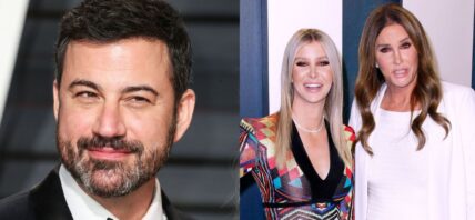 Jimmy Kimmel (left) Caitlyn Jenner and friend (right)