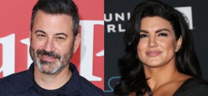 Jimmy Kimmel (left) Gina Carano (right)