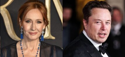 JK Rowling (left) Elon Musk (right)