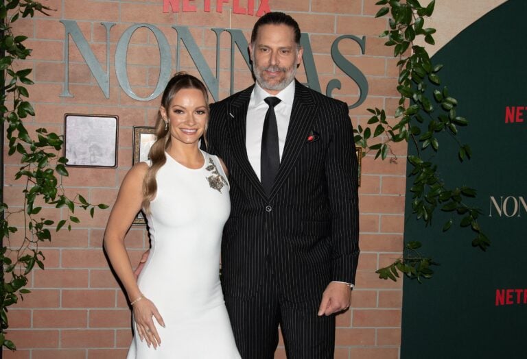 Caitlin O'Connor and Joe Manganiello attend Netflix's "Nonnas" World Premiere