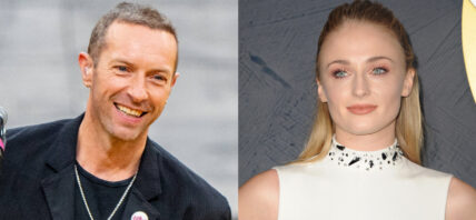 A photo collage of Chris Martin and Sophie Turner