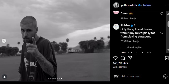 Justin Bieber's response to his mom's prayer request