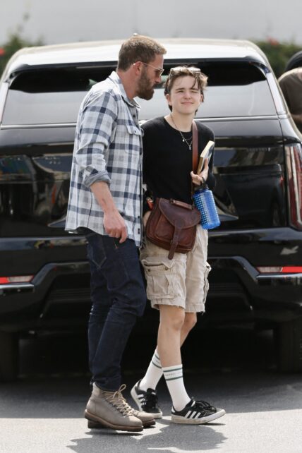 Ben Affleck is seen with his Son Samuel and daughter Fin after having brunch in Santa Monica.