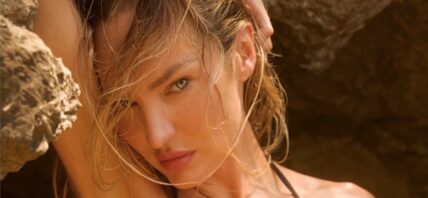 Candace Swanepoel posing in bikini shoot