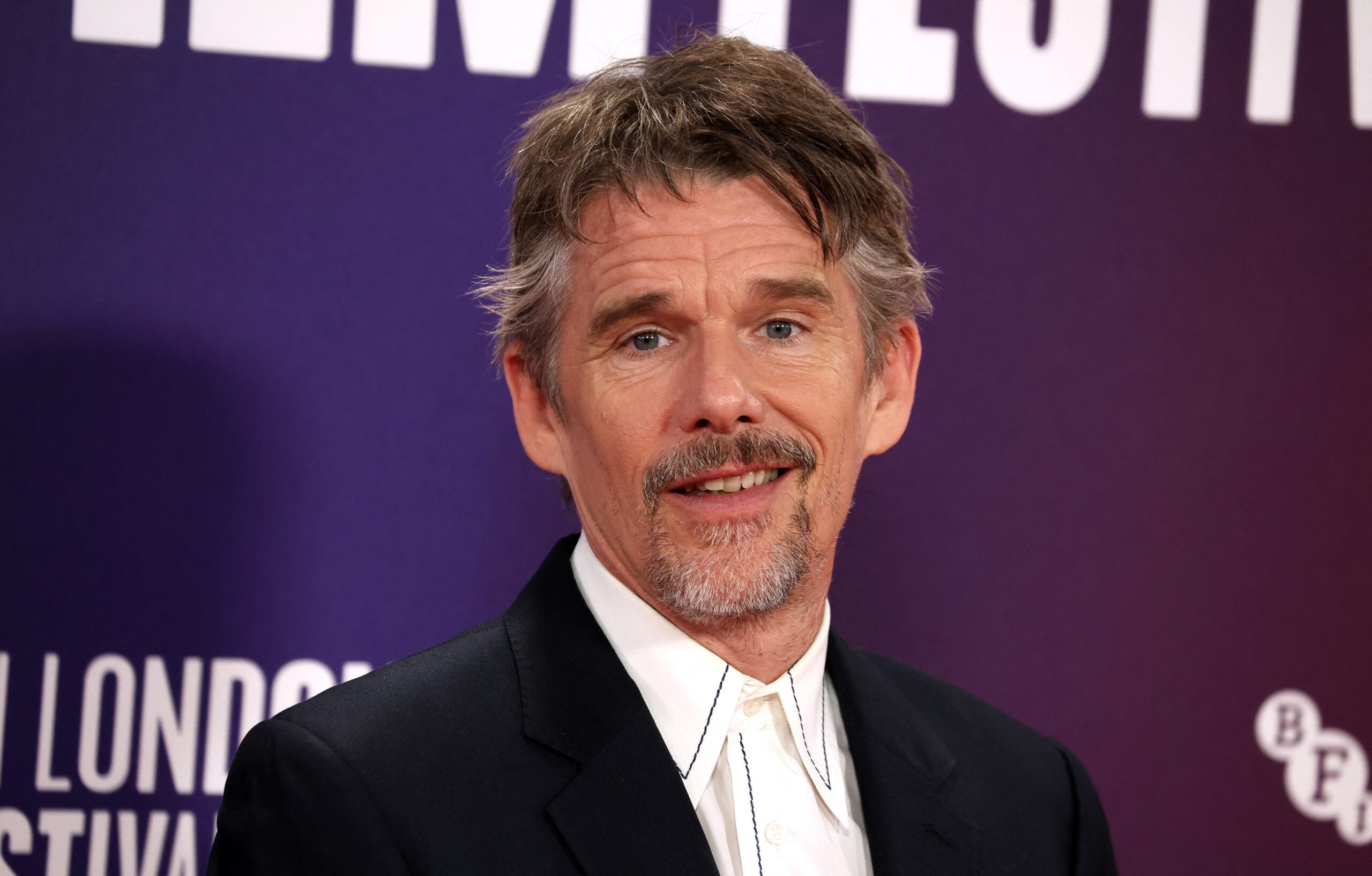 Ethan Hawke at UK premiere of Blue Moon in London, England.