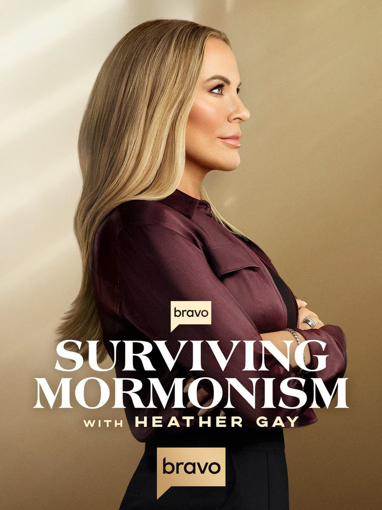 Heather Gay on the poster of Bravo's new "Surviving Mormonism" docuseries.