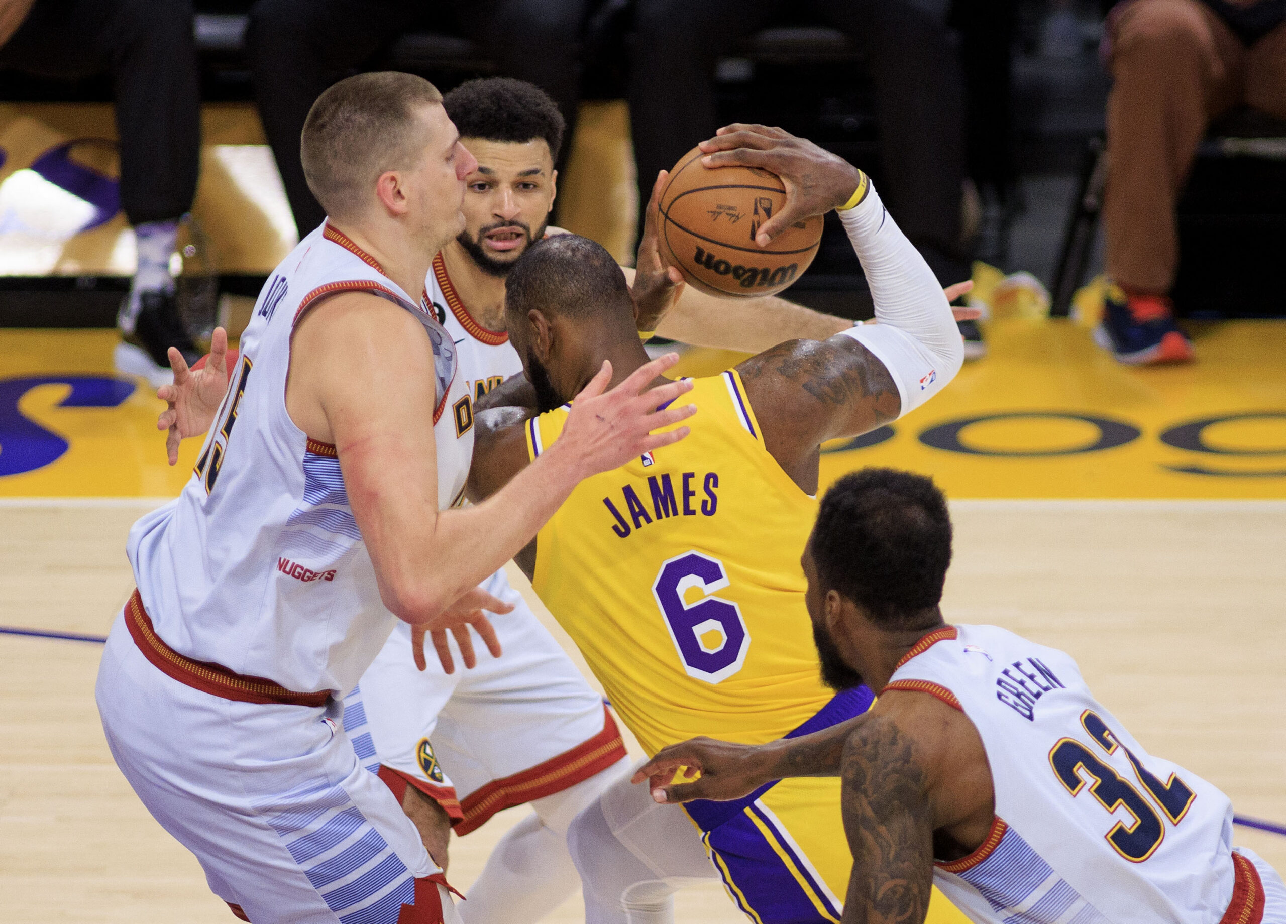 Lebron James in Lakers vs. Nuggets game