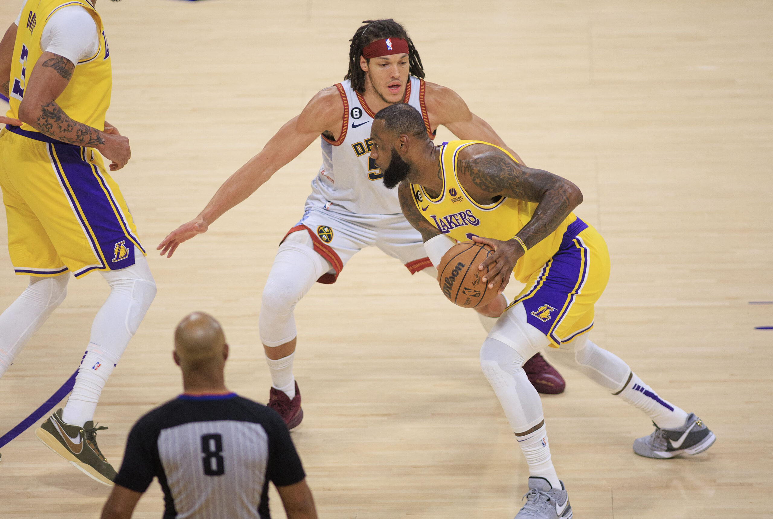 Lebron James in Lakers vs. Nuggets game