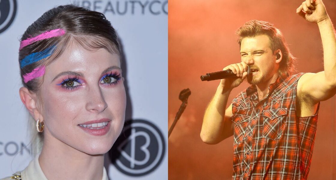 Photo collage of Hayley Williams and Morgan Wallen.