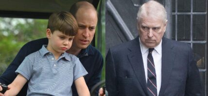 Prince Louis and Prince William, Prince Andrew photo collage