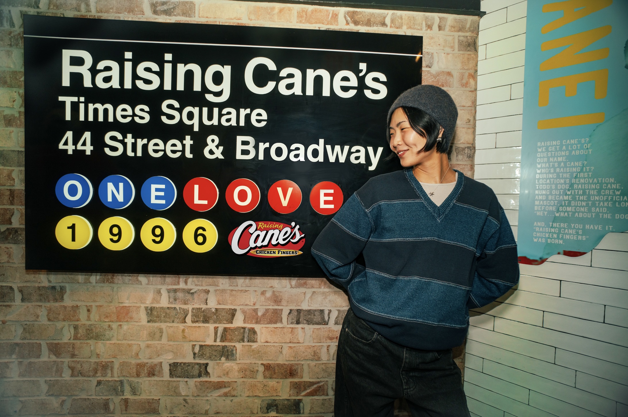 May Hong at Raising Cane’s Times Square Global Flagship