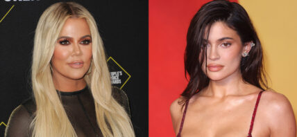 A photo collage of Khloé Kardashian and Kylie Jenner