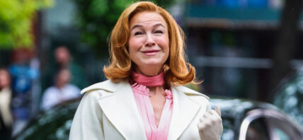Renée Zellweger is seen getting into character while on set filming scenes for Only Murders in the Building this morning in New York City