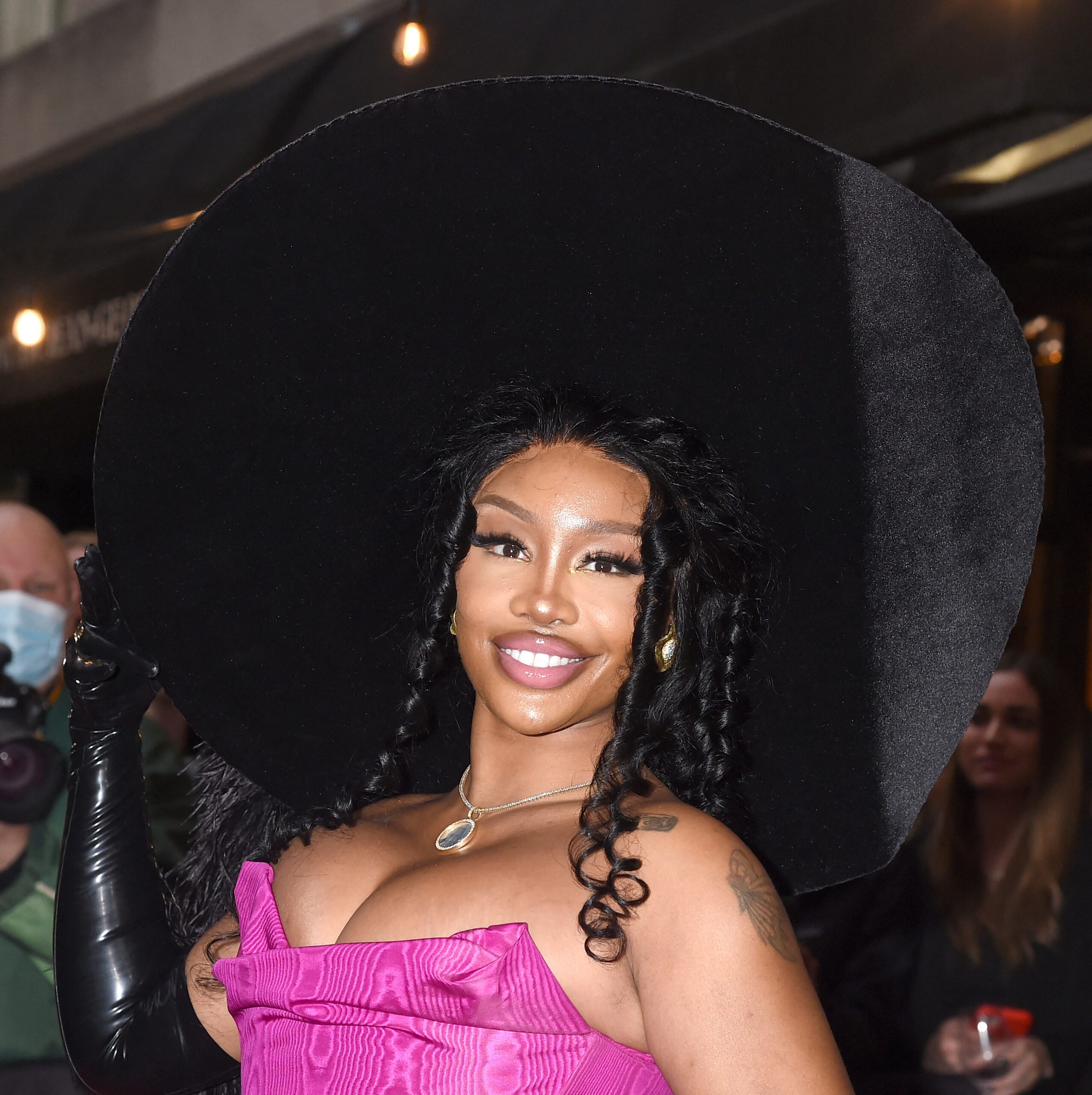 SZA seen during hotel departures for the Met Gala