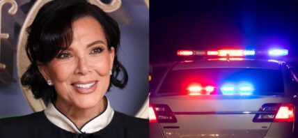 Kris Jenner (left) Cop car (right)