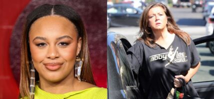 Photo collage of Nia Sioux and Abby Lee Miller.