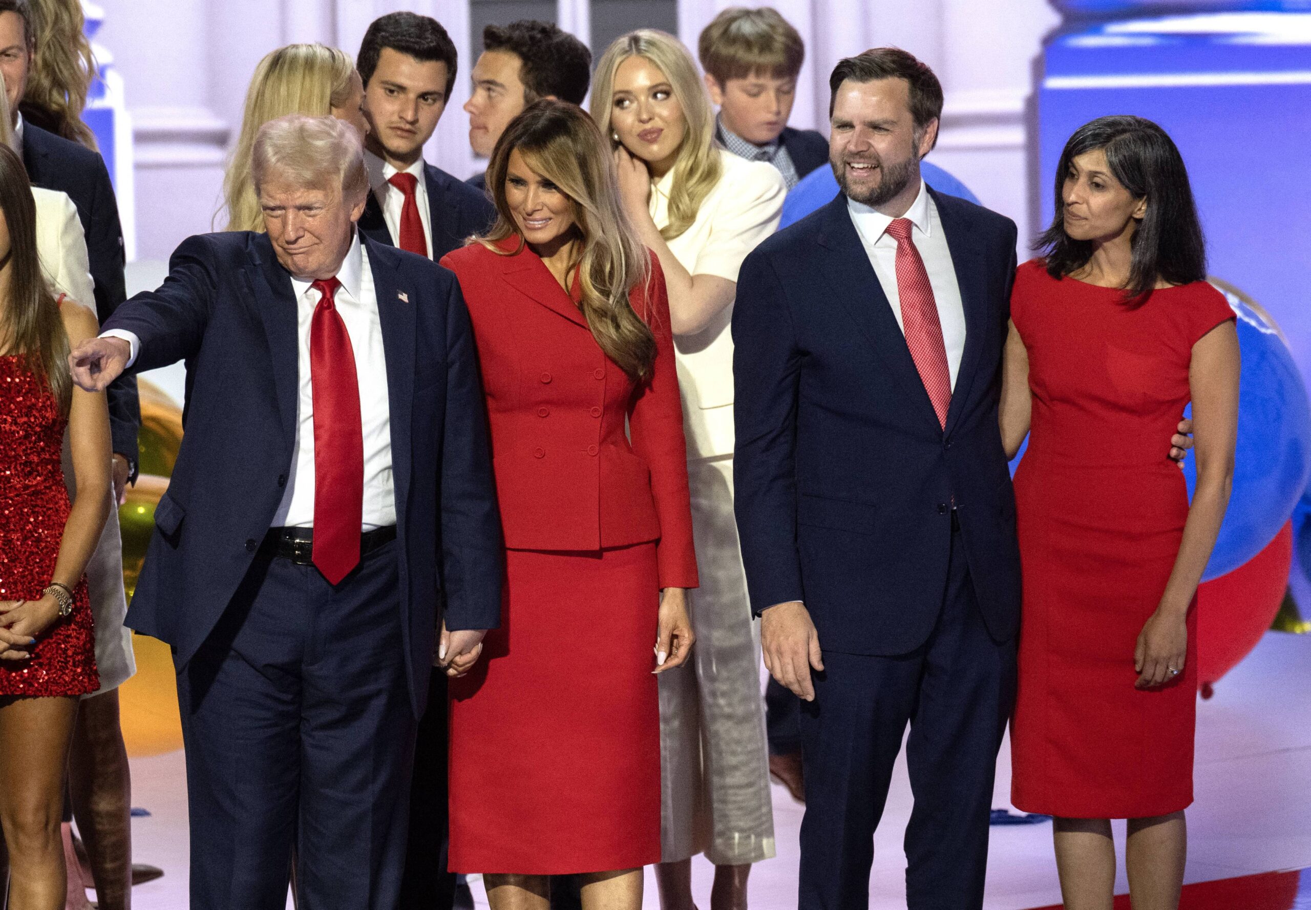 Donald Trump, Melania Trump, J.D. Vance, Usha Vance at the 2024 Republican National Convention, Day 4