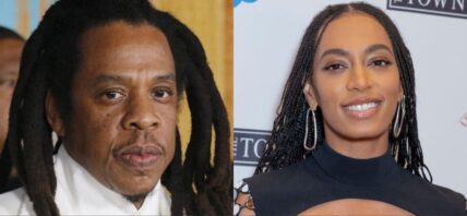 Jay-Z and Solange Knowles collage