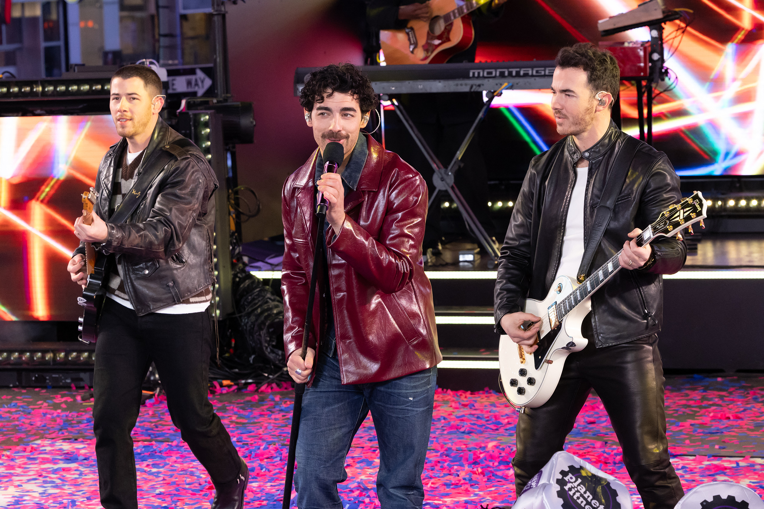 The Jonas Brothers at New Years Eve Entertainment in Time Square