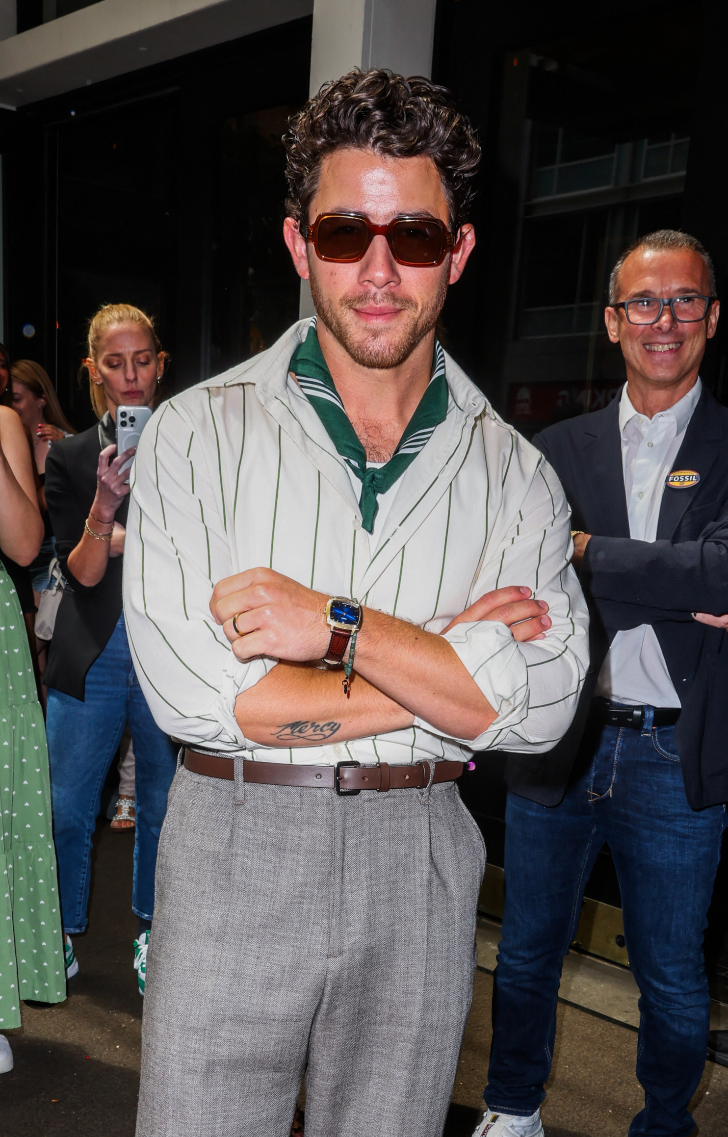 Nick Jonas is seen being honored as the Fossil Global Ambassador at the Fossil diner this afternoon in New York City