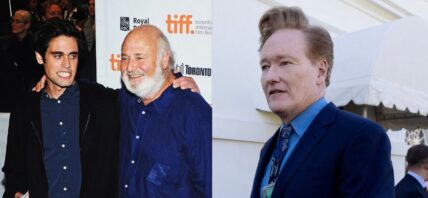 Nick Reiner and Rob Reiner, Conan O'Brien photo collage