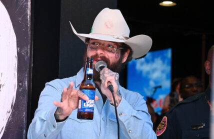 Post Malone at the grand opening of his new bar