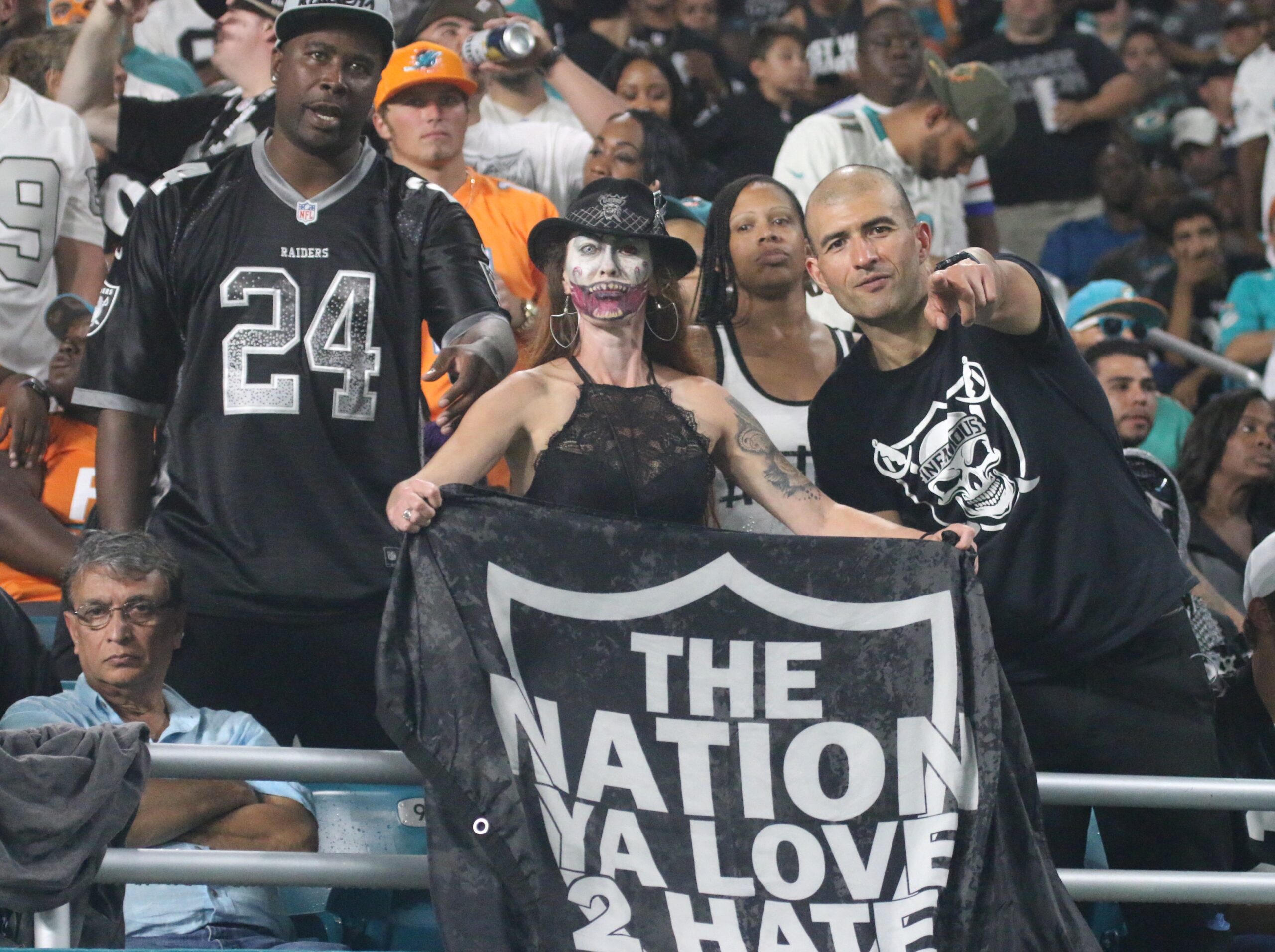 Vegas Raiders fans in the stands