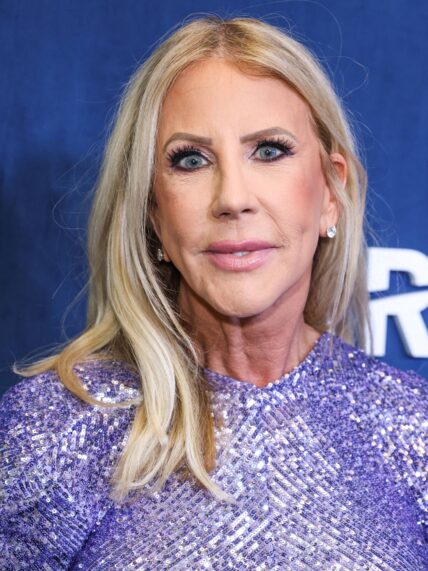 Vicki Gunvalson of "RHOC" posing on the red carpet.