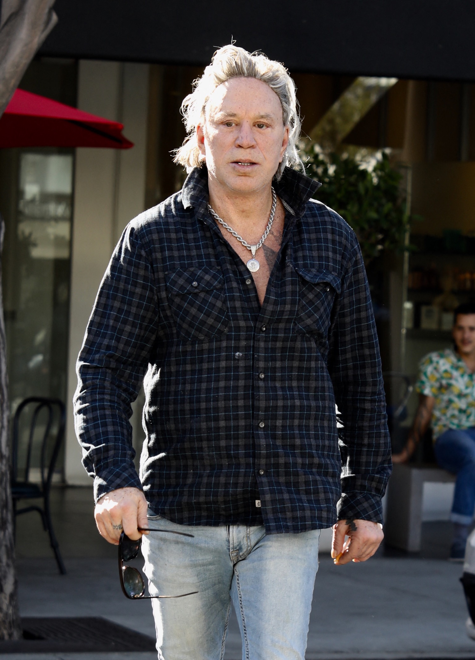 Mickey Rourke seen with new hair