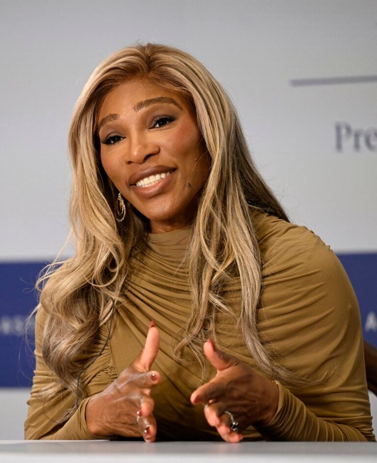 Serena Williams speaks at a press conference in Oviedo ahead of the Princess of Asturias Awards