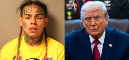 A photo collage of Tekashi 6ix9ine and Donald Trump