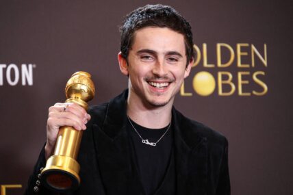 Timothee Chalamet at the 83rd Annual Golden Globe Awards - Press Room