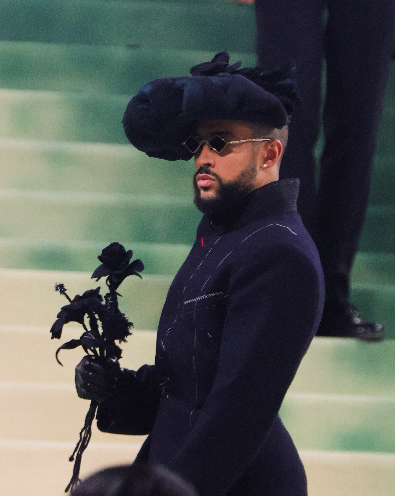 Bad Bunny seen attending the 2024 Met Gala this evening in New York City