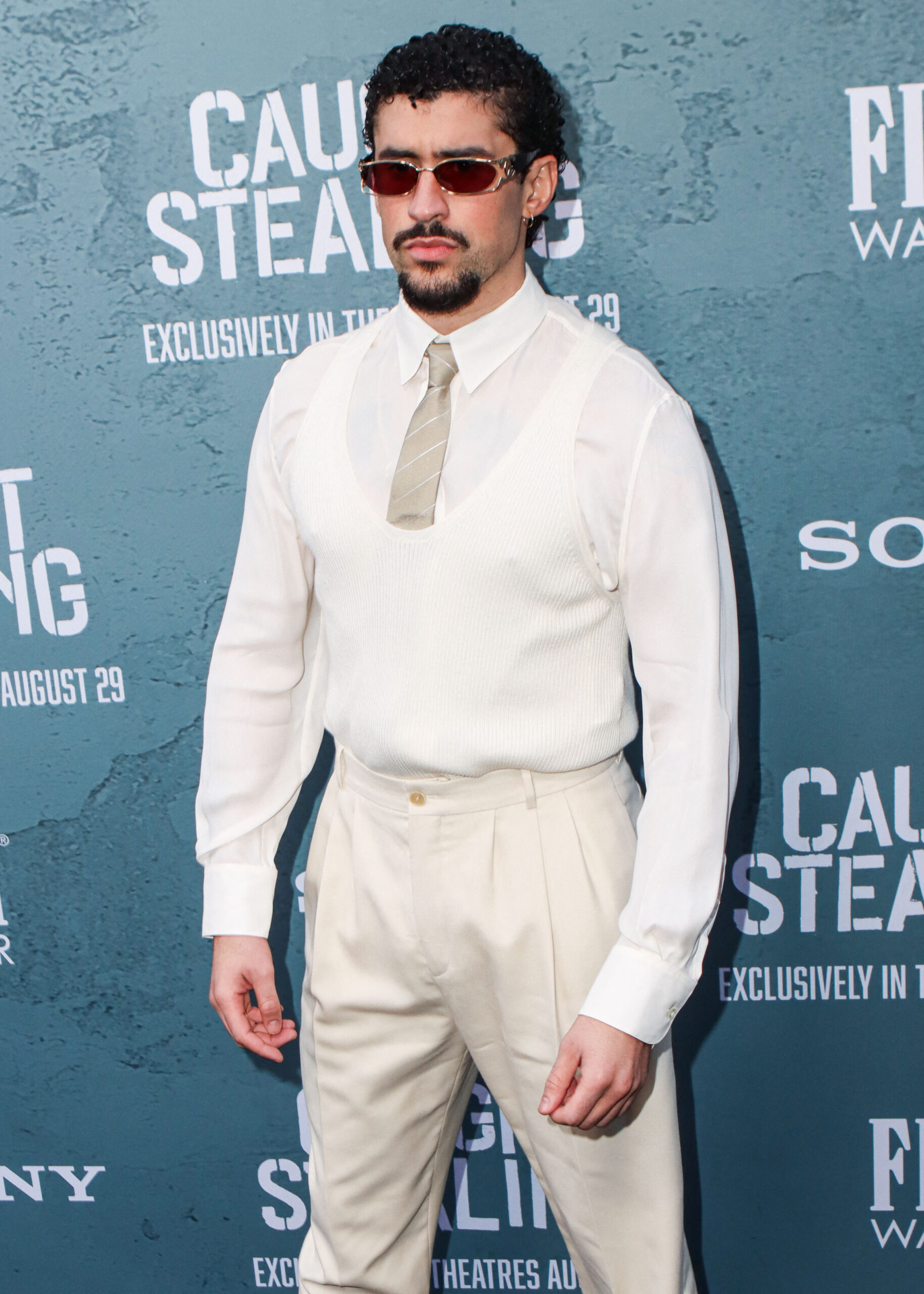 Bad Bunny at New York Premiere Of Columbia Pictures' 'Caught Stealing'
