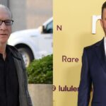 A photo collage of Bill Maher and Jimmy Kimmel