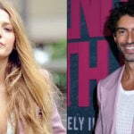 A photo collage of Blake Lively and Justin Baldoni