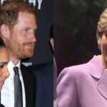 a photo collage of Meghan Markle with Prince Harry and Princess Diana
