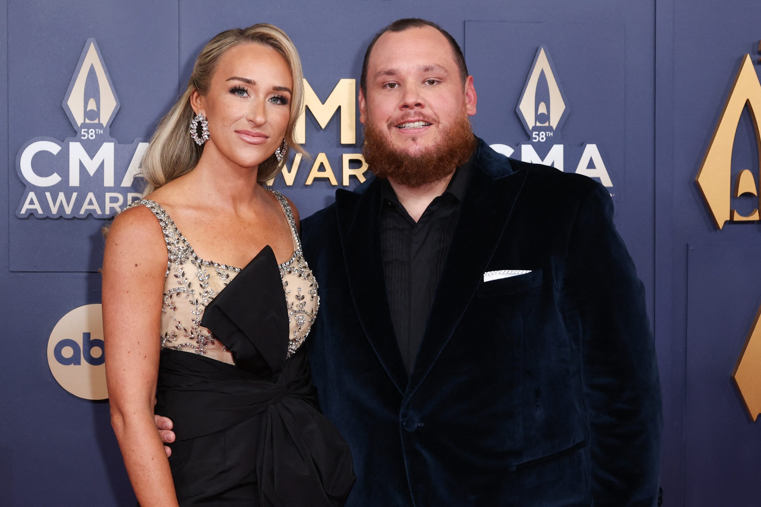 Nicole Hocking and Luke Combs at the 58th Annual CMA Awards