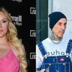 A photo collage of Shanna Moakler, Travis Barker and Kourtney Kardashian-