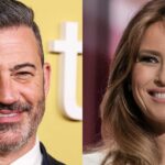 Jimmy Kimmel (left) Melania Trump (right)