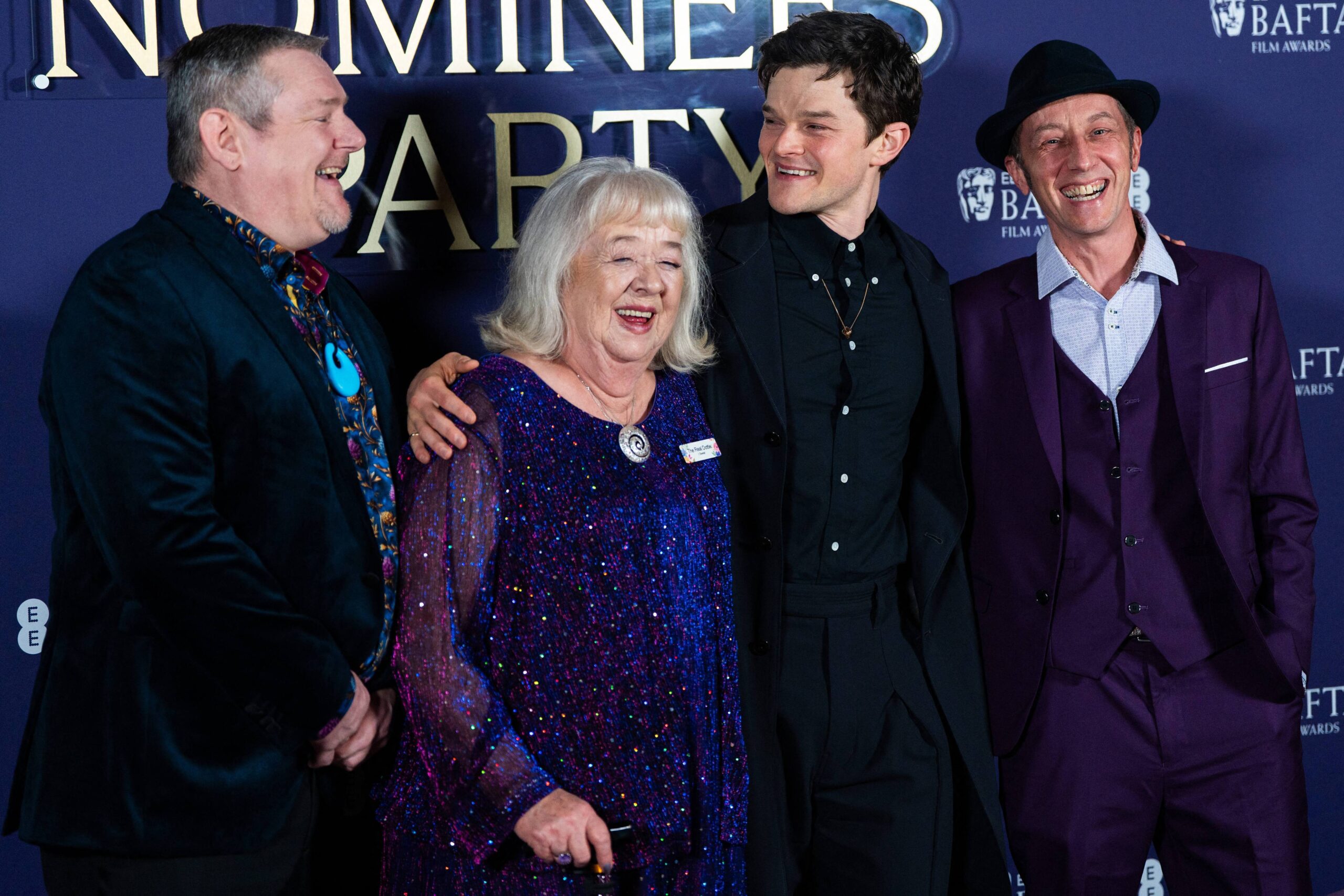 Tourette's advocate John Davidson and his co-stars at the BAFTAs