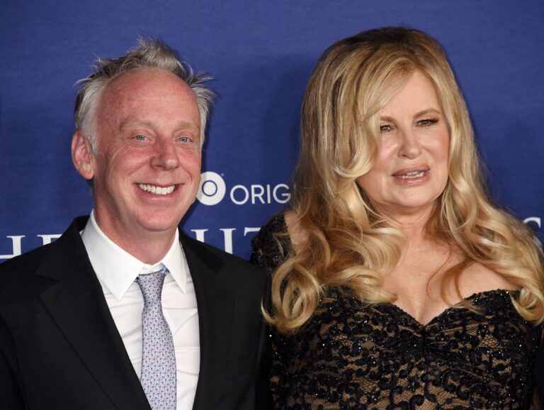 Mike White and Jennifer Coolidge attending White Lotus premiere
