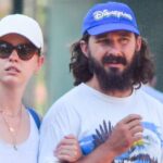 Mia Goth and Shia LaBeouf during a Disneyland date in 2021