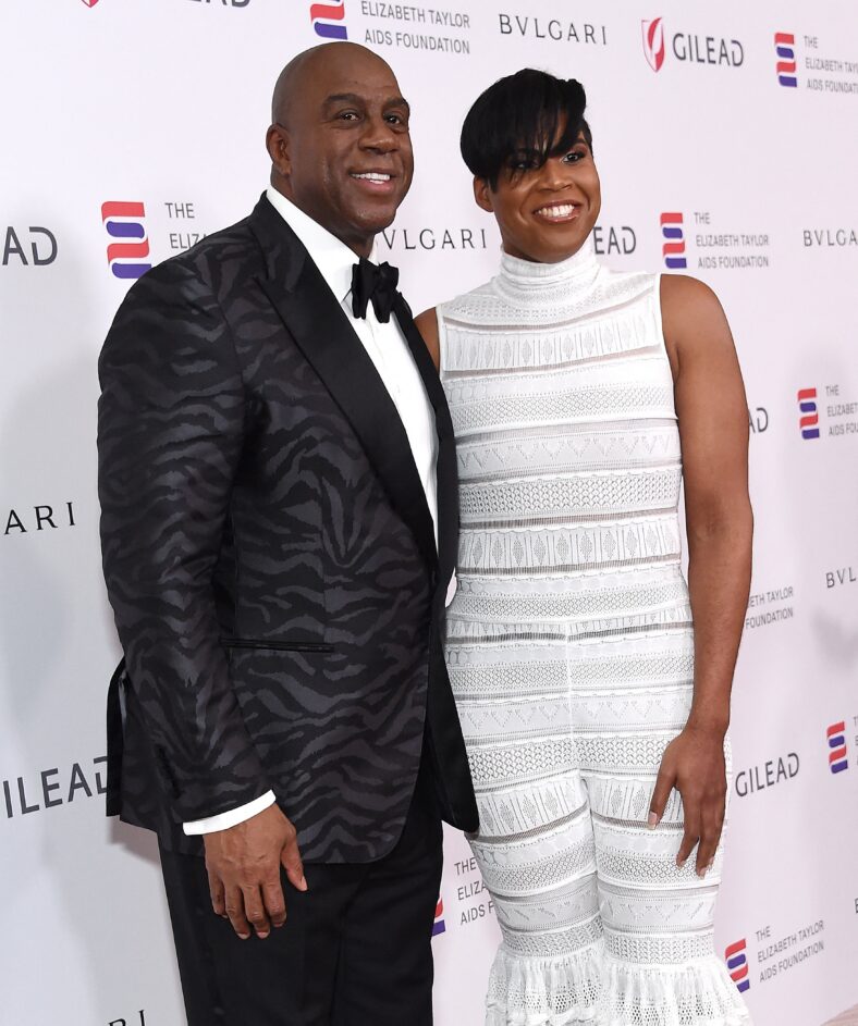 Magic Johnson and his son EJ Johnson at The Elizabeth Taylor Ball to End Aids