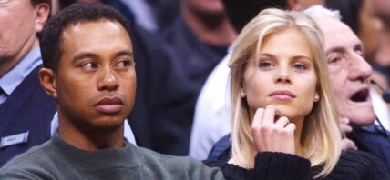 Tiger Woods and his ex girlfriend Elin Nordegren at basketball game