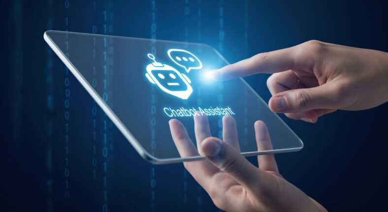 Person using futuristic transparent tablet.