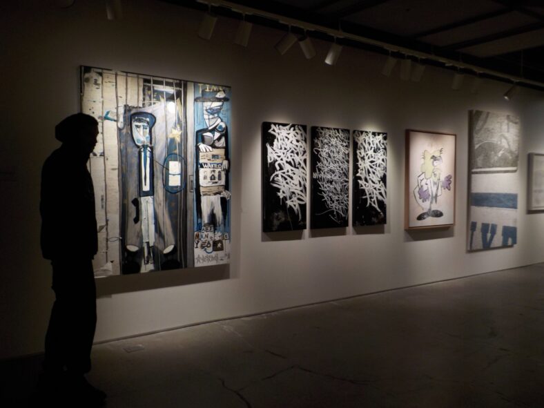 A work by Jet Le Parti installed at Sotheby’s New York