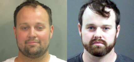 A mugshot collage of brother Josh Duggar and Joseph Duggar