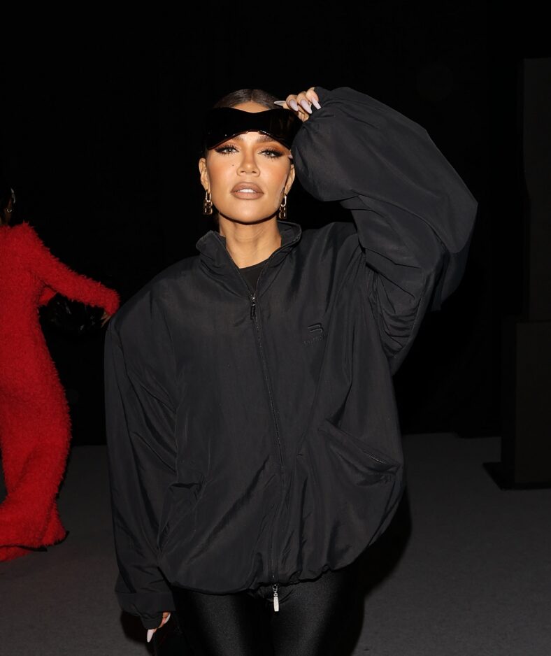 Khloe Kardashian shows off her striking figure in Balenciaga while in Paris